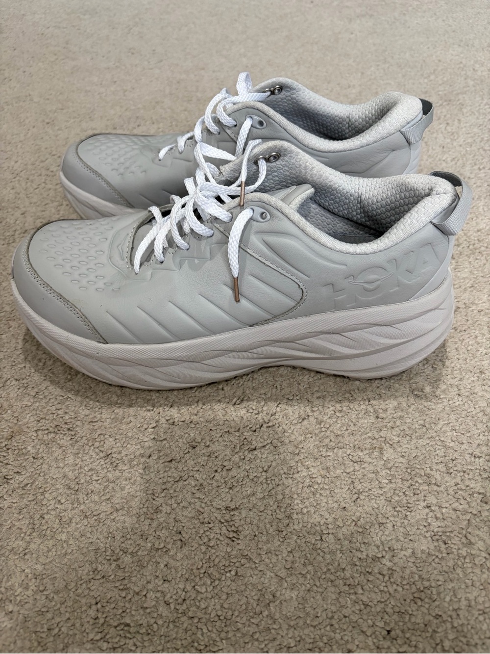 Hoka Bondi SR Sneakers, Women’s Cushioned Light Gray Size 10 Sneakers Like New